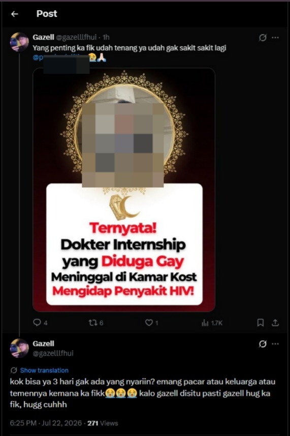txtdarimaskael5's tweet photo. gw up ulang ya kelakuan si @gazelllfhui kemarin aku belum sensor foto almarhum

kudunya ditangkep dan diusut nih pemilik akun @gazelllfhui https://t.co/UXzcNZw2uC