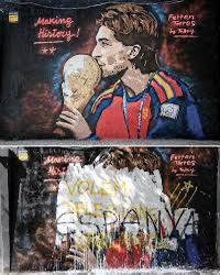 xrius007's tweet photo. La prueba de que la ley de amnistía ha favorecido la convivencia en Cataluña es que … el mural dedicado a Ferran Torres no ha durado ni 24 horas https://t.co/2Lb7Y87CvH