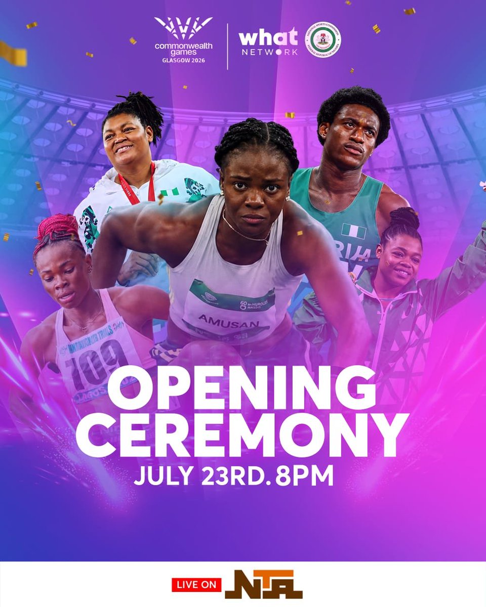 PoojaMedia's tweet photo. Commonwealth Games' opening ceremony will be on NTA 🔥🇳🇬 https://t.co/rvwpdql6L2