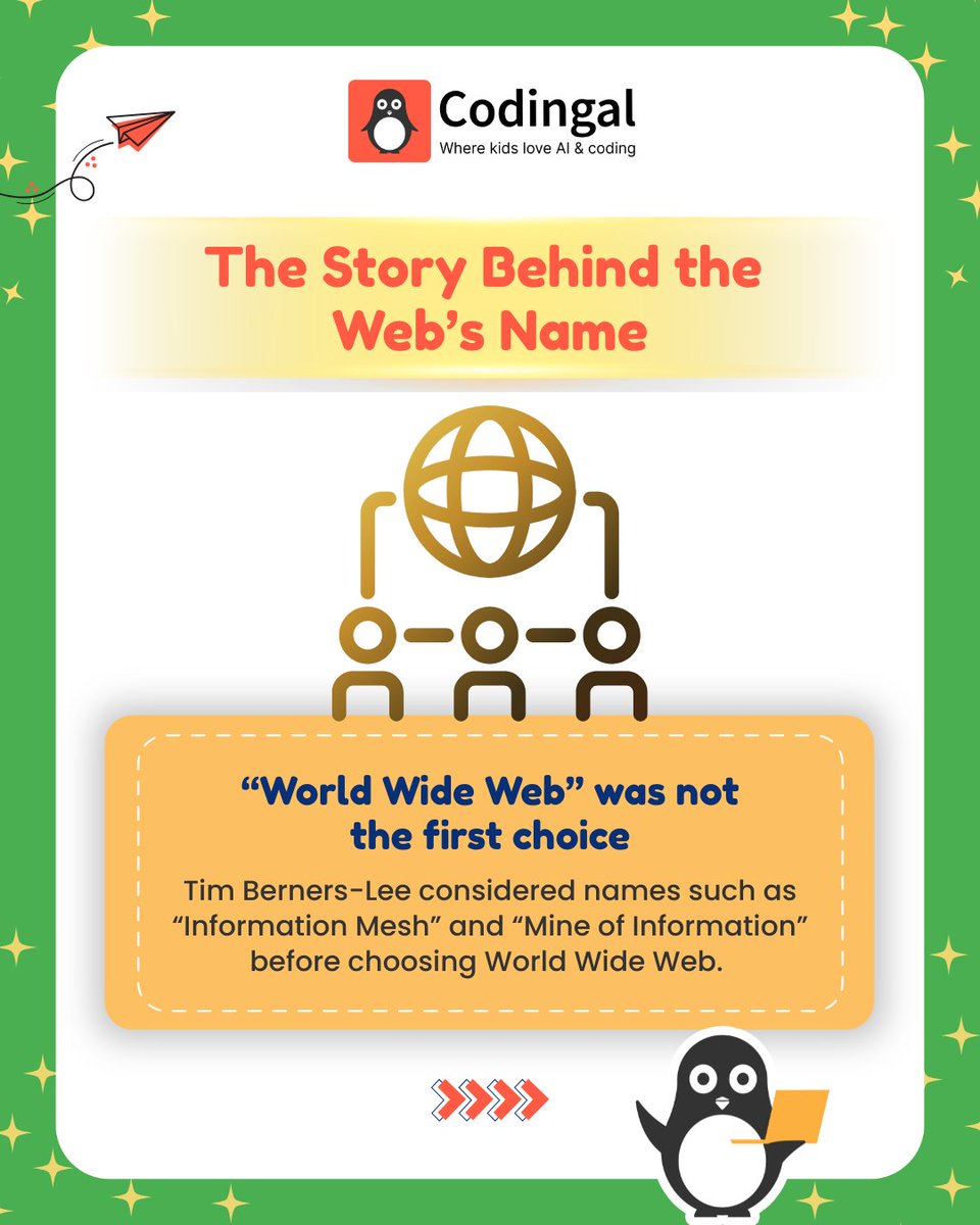 codingal's tweet photo. Celebrating World Wide Web Day by remembering the three ideas that power the web: HTML, HTTP, and URLs. Together, they changed how the world connects and shares information.

#WorldWideWebDay #WebTechnology #HTML #DigitalLearning #Codingal https://t.co/q6NlufCoFP