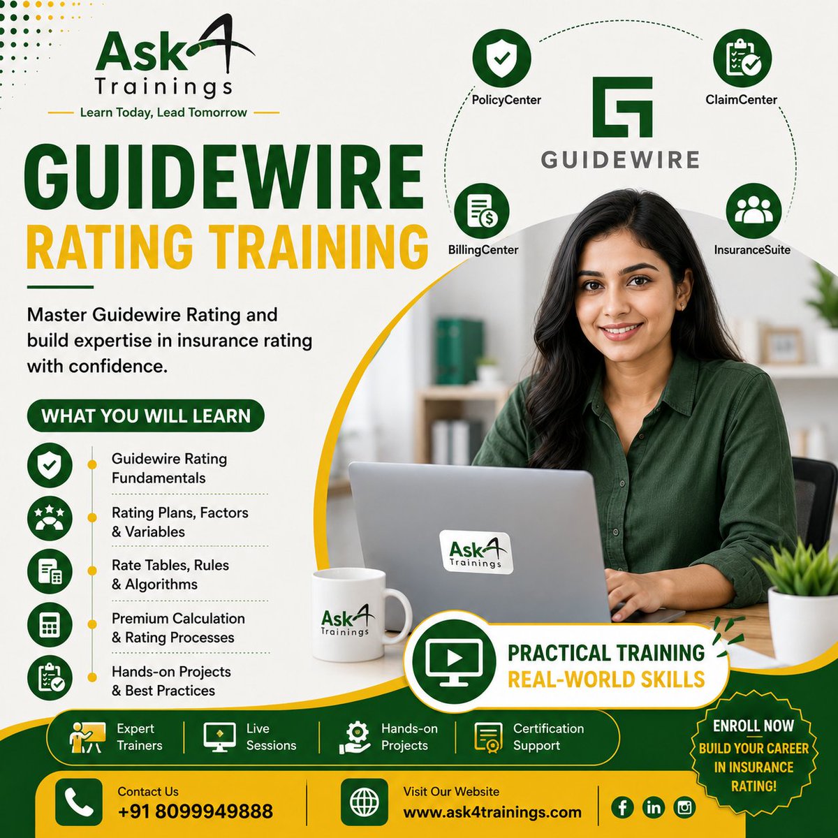 ask4trainingsco's tweet photo. Want to build a successful career in the insurance domain?
📞 Contact: +91 8099949888
🌐 Website: https://t.co/B5onY3l5L8
#Guidewire #GuidewireRating #GuidewireTraining #InsuranceTechnology #PolicyCenter #ClaimCenter #BillingCenter #InsuranceSuite #GuidewireCertification https://t.co/kyo7lOfdns