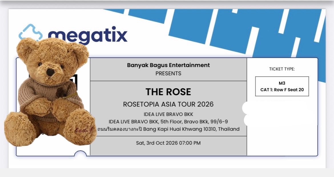 exo_4798's tweet photo. ปล่อยบัตร 3500 โซน M3 (ตรงกลางค่ะ) เราไปไม่ได้แล้วติดงานค่ะ 😭😭#Rosetopia_in_Bangkok https://t.co/5PP0CR0J4C