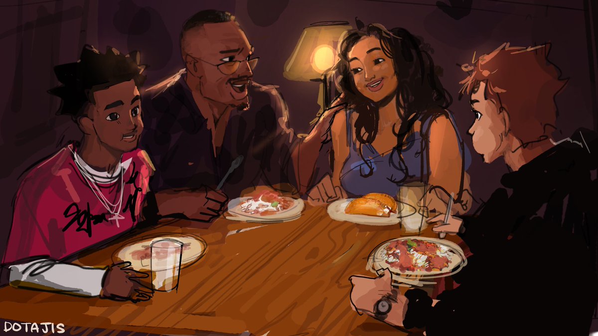 dotajis's tweet photo. Morales Family Dinner ft. Peter Parker https://t.co/eF8nPwh2pK