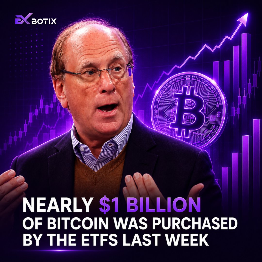 exbotix's tweet photo. Spot Bitcoin ETFs have attracted nearly $1 billion in inflows over the past six trading days.
Strong buying from BlackRock, Morgan Stanley, and Grayscale helped push Bitcoin above $66,000, signaling renewed institutional interest in BTC. 
#Bitcoin #BTC #BitcoinETF #CryptoNews https://t.co/kMwa136D04