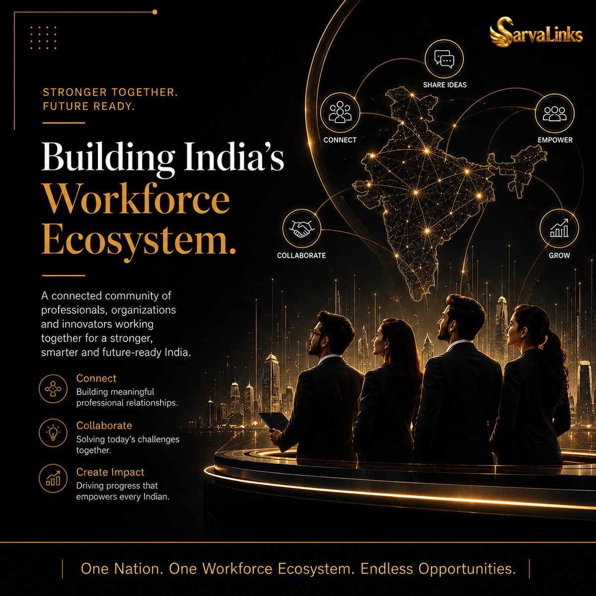 sarvalinks's tweet photo. India's greatest strength is its people.

The next leap forward comes from connecting talent, education, employers and industries into one intelligent ecosystem.

That's the vision of SarvaLinks.

#SarvaLinks #FutureOfWork #DigitalIndia #AI #Innovation #Workforce https://t.co/6jG1wuzms8