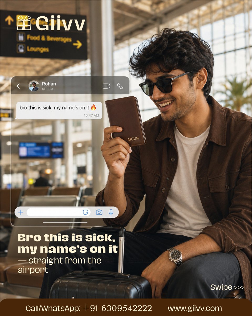 giivv_com's tweet photo. Travel in style with a personalized passport cover made just for you. ✈️

Add your name and make every journey more personal.

📲 WhatsApp: +91 6309542222
🛍️ https://t.co/mWjlCSt4AH
#Giivv #PassportCover #PersonalizedGift #TravelGift #CustomName https://t.co/jrKbt16X3N