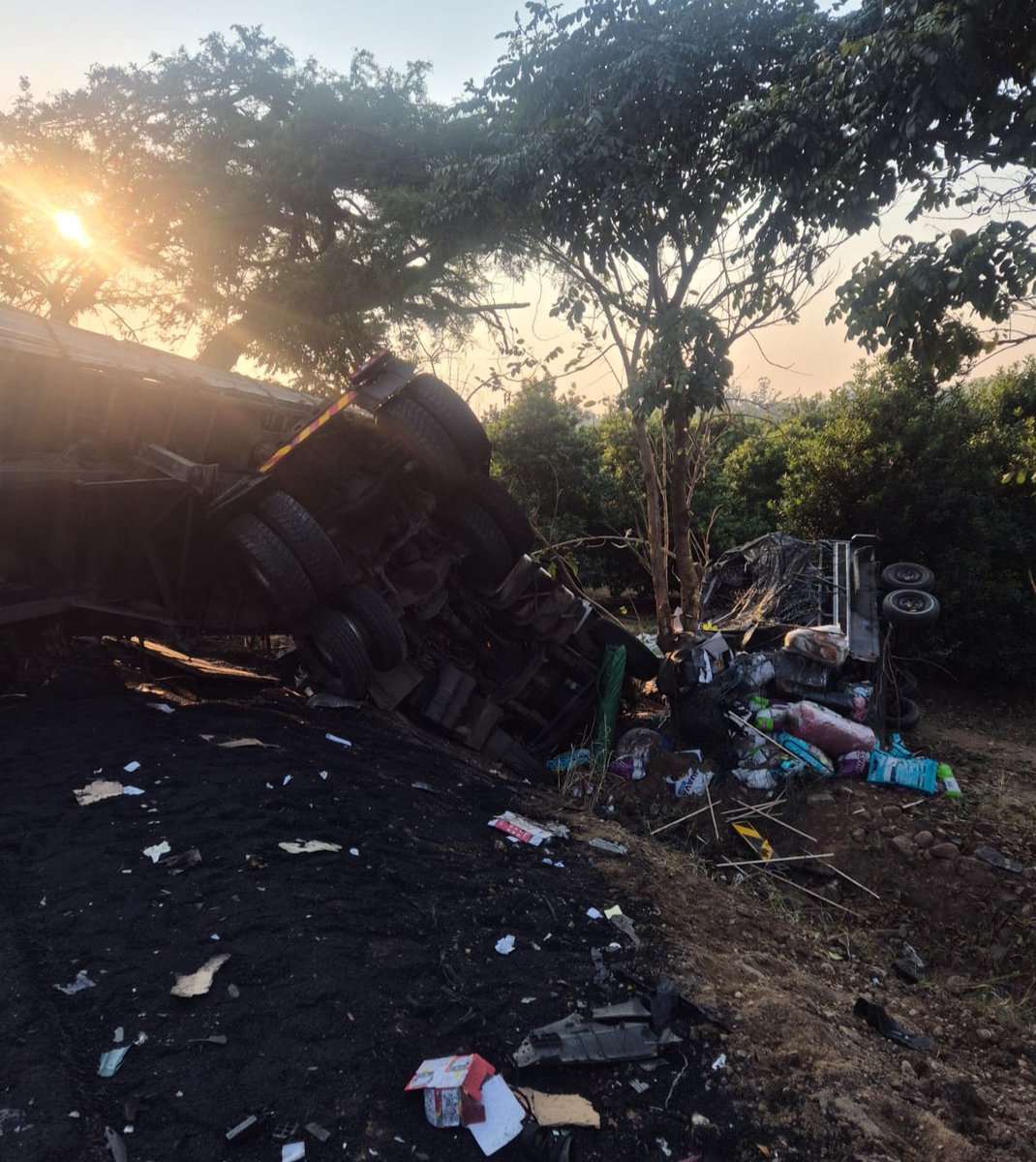 EMER_G_MED's tweet photo. Emer-G-Med paramedics responded to a serious multi-vehicle collision on the N4 eastbound early this morning involving a coal truck and two minibus taxis. There are confirmed fatalities and multiple critical injuries. Our thoughts are with those affected. #RoadSafety #N4 https://t.co/m2vRNRDxum