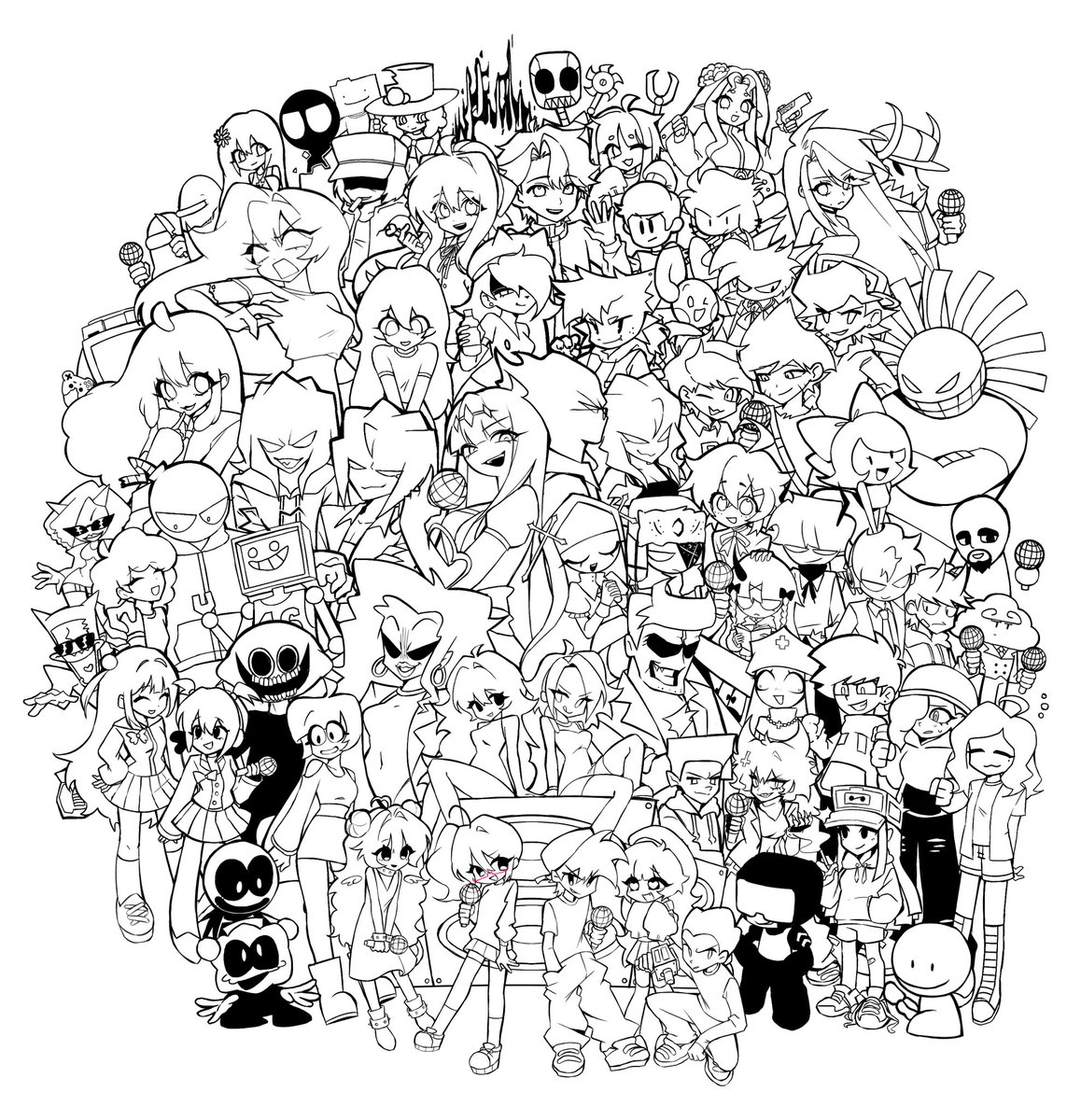 1llfnf1's tweet photo. #fnf #fnfmod #fnfmods 
Drawing FNF Mod Characters - Part 1‼️😻 https://t.co/if8VkQDreV