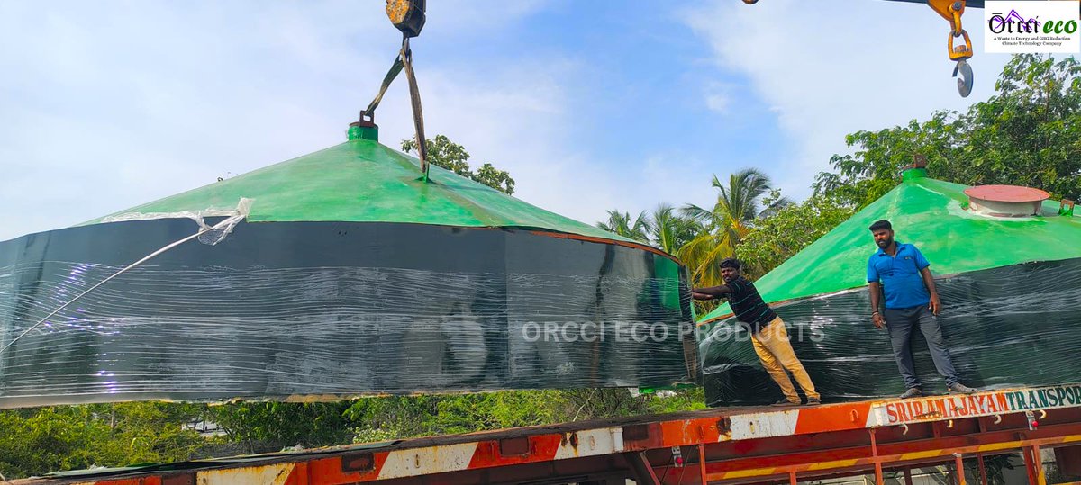 OrcciEco's tweet photo. Not furniture—this truck is hauling someone’s future cooking gas.

FRP cone sections heading to Perambalur’s new biogas plant. High stakes, slow driving, zero potholes allowed.

#WasteToWealth #Biogas #ClimateTech https://t.co/RyoeCXXnPz