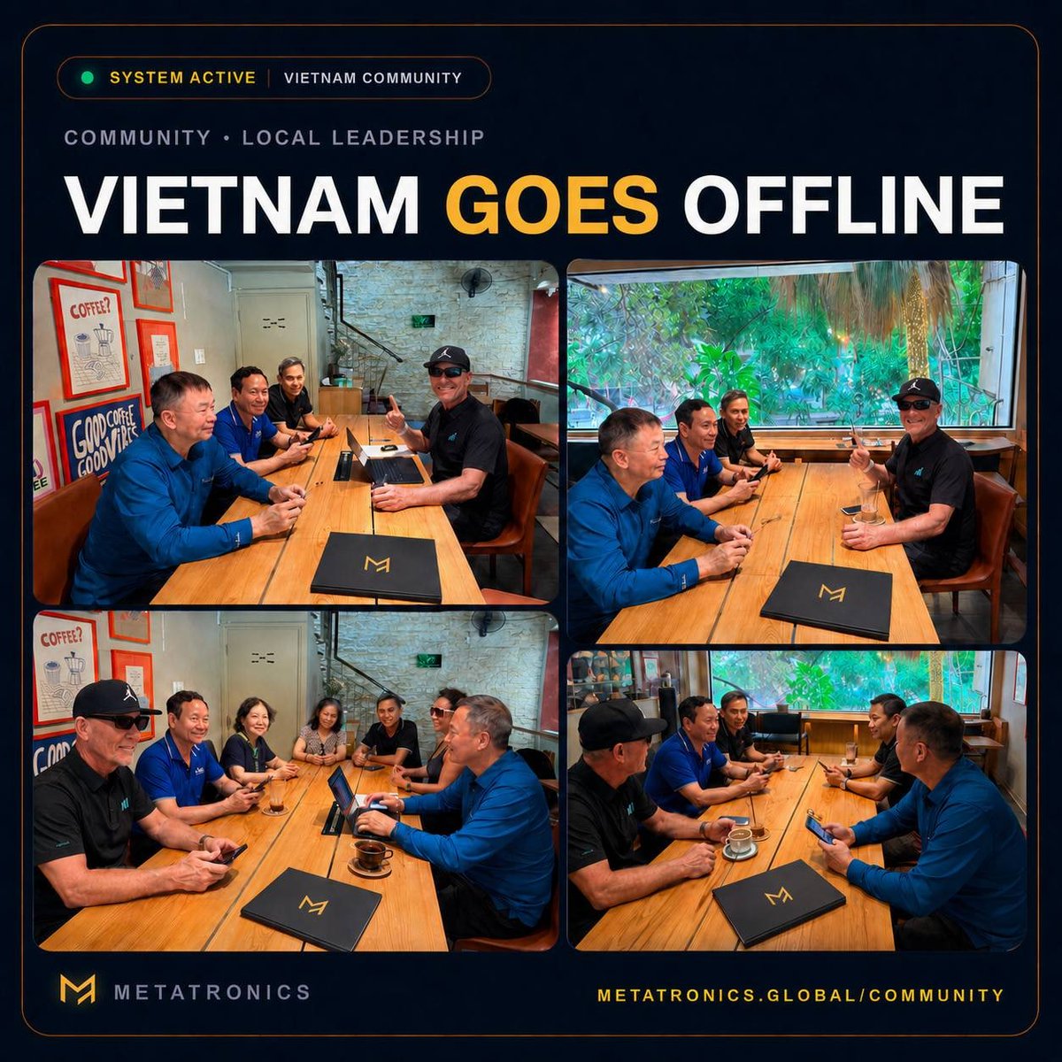 metacadem's tweet photo. 🇻🇳 Vietnam goes offline.

Members of the METATRONICS Vietnam community met in person to share experience, answer practical questions and strengthen local leadership.

Technology scales globally. Trust is still built locally, one conversation at a time.

Global system. Local trust.

🔗 https://t.co/TO5JABp6mw

#METATRONICS #VietnamCommunity #CommunityGrowth