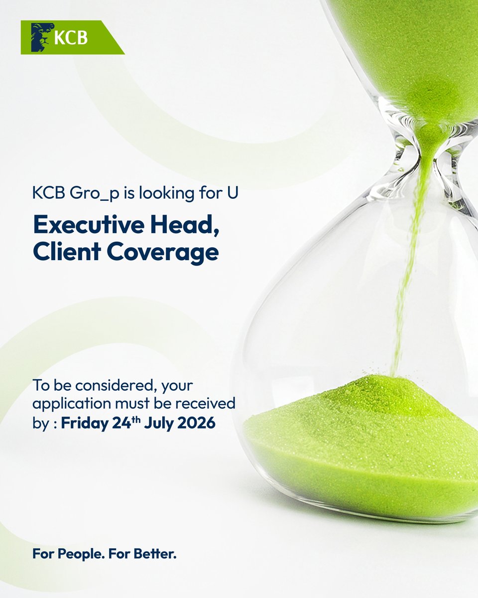 KCBInKenya's tweet photo. Pssst... This could be the opportunity you've been waiting for.

We're looking for passionate, driven professionals ready to shape what's next. Could that be you?

Visit the KCB Careers website and submit your application today: https://t.co/2dMkFMdxcb.
#ForPeopleForBetter https://t.co/e9zpqxy1PC