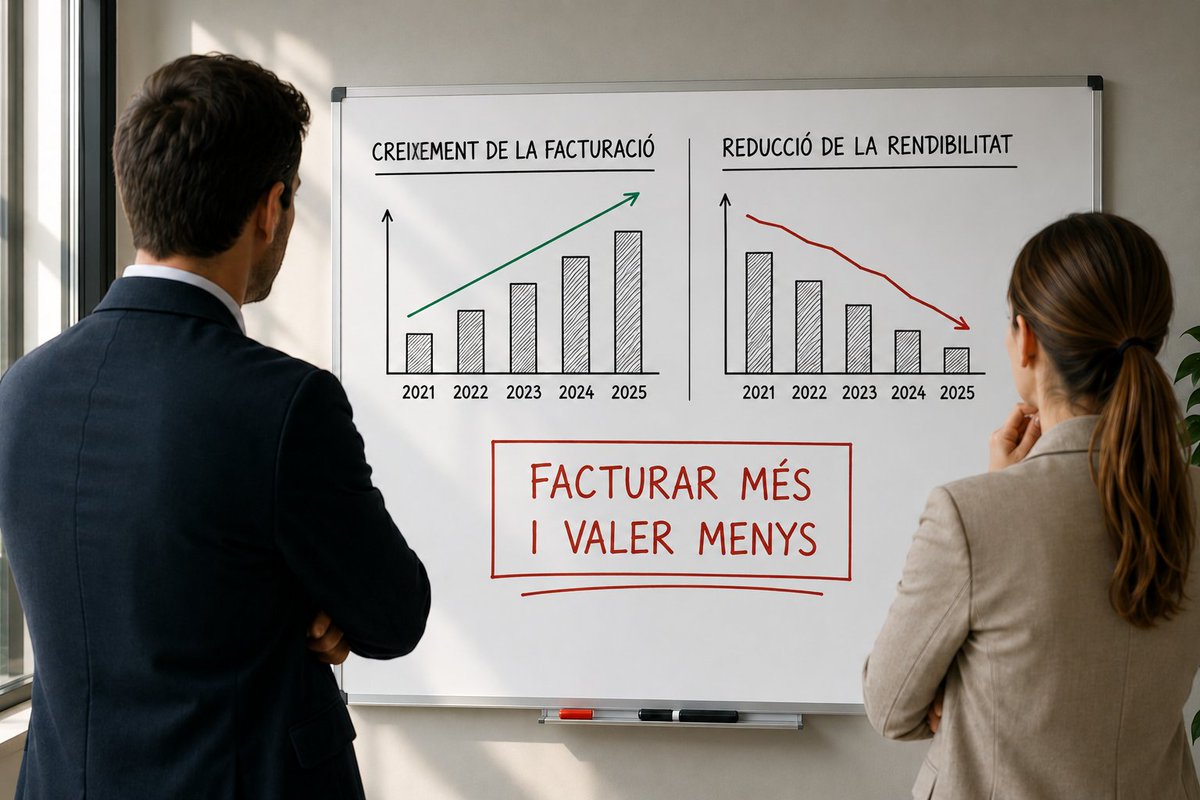 AscenAsocNeteja's tweet photo. Es pot facturar més i valer menys? 📉

Sí. Una empresa de neteja pot créixer en clients i facturació i perdre qualitat econòmica pel camí.

La clau: la rendibilitat de cada contracte, un per un.

Una reflexió del nostre soci IBI Brokers Consulting 👇

https://t.co/4jp1Mxg1qj https://t.co/DCUwMyOjQB