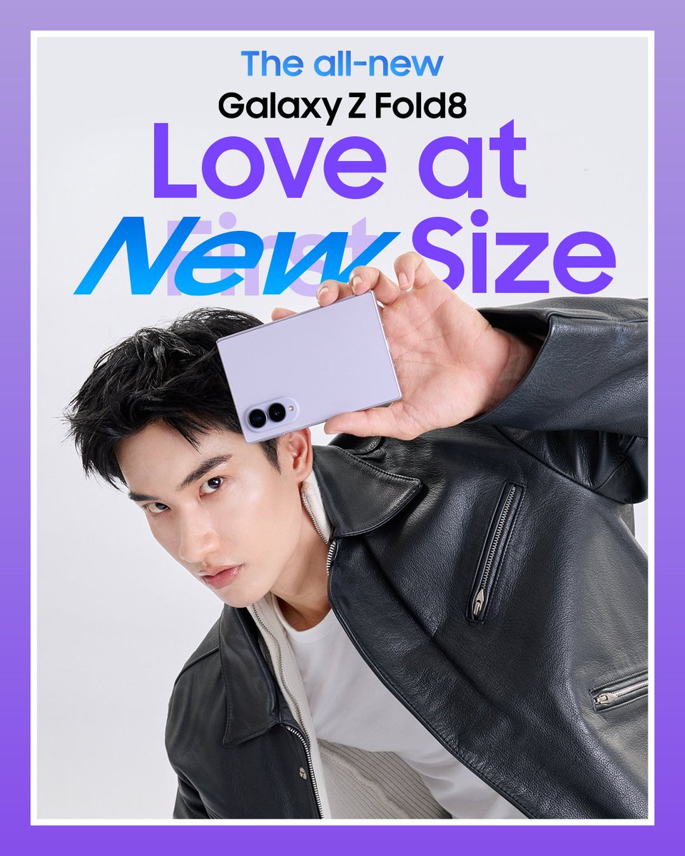 Hello_asian's tweet photo. #GalaxyZFold8 Love at New Size ตกหลุมพับ
 #ไซซ์ใหม่ก่อนใคร   #GalaxyxTayNew https://t.co/SmF6ukBAkm