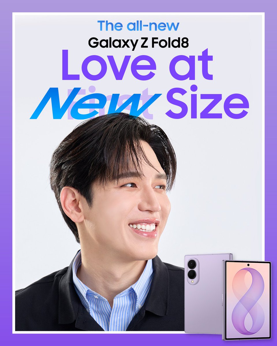 Hello_asian's tweet photo. #GalaxyZFold8 Love at New Size ตกหลุมพับ
 #ไซซ์ใหม่ก่อนใคร   #GalaxyxTayNew https://t.co/SmF6ukBAkm