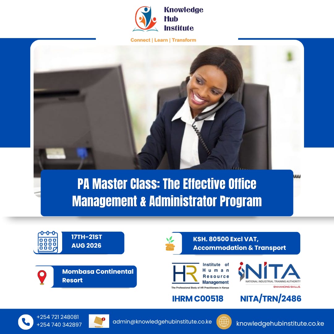 Knowledge_HubIn's tweet photo. 📢 ELEVATE YOUR ADMINISTRATIVE CAREER.

PA Master Class: Effective Office Management &amp; Administrator Program.

Unlock the skills, confidence, and expertise to excel as a high-performing administrative professional. 🧵 https://t.co/kdD9wu1G6A