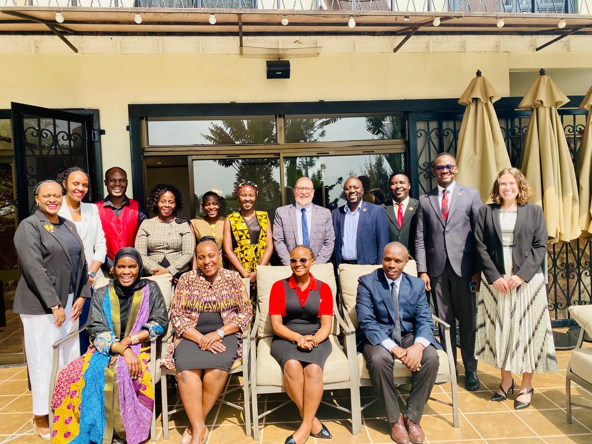 kyuconvocation1's tweet photo. Mbogo Kenneth, Chairperson of Kyambogo University Convocation, Governing Council Member, and President of the U.S. IVLP Alumni Association, met the Chief of Mission at the U.S. Mission Uganda last week. #Leadership #Mentorship #IVLP #KyambogoUniversity https://t.co/Y58BOnhp0F
