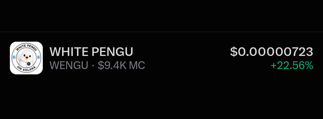 WhitepenguSol's tweet photo. $WENGU  🔥🔥🔥🔥🔥🔥🔥 
WHITE PENGU ON SOLANA CHAIN ⛓️ 
Listed on x.
We are growing 
@blknoiz06 @BlackBullSol @Whale___SOLL @DPatient_Bull @Pumpfun @TheCoin_Pump @mercybilliion @Whale___SOLL https://t.co/N0N5VzX07G
