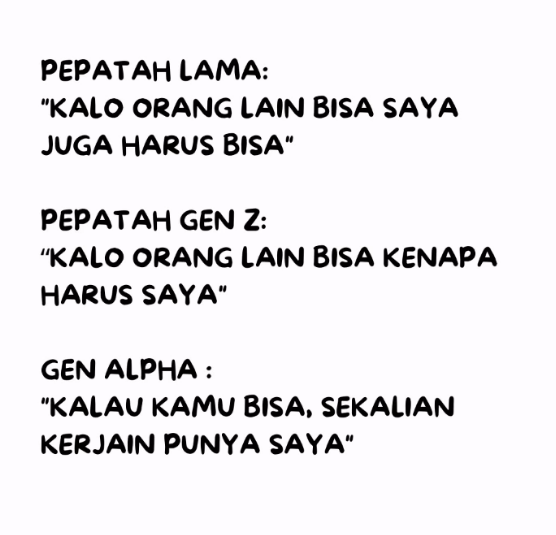 Sabrinaqu99's tweet photo. beda generasi beda cara https://t.co/AnINFbImZW