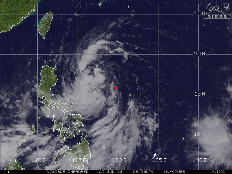 jnmet's tweet photo. A tropical depression, known as #Kiyapo in the #Philippines, has formed in the Philippine Sea &amp; can become a TS by the time it passes near N #Luzon &amp; the Luzon Strait Friday, local time. The storm can impact SE #China &amp; #HongKong as a TS or severe TS Sunday, local time. https://t.co/xlJQVjjXrT
