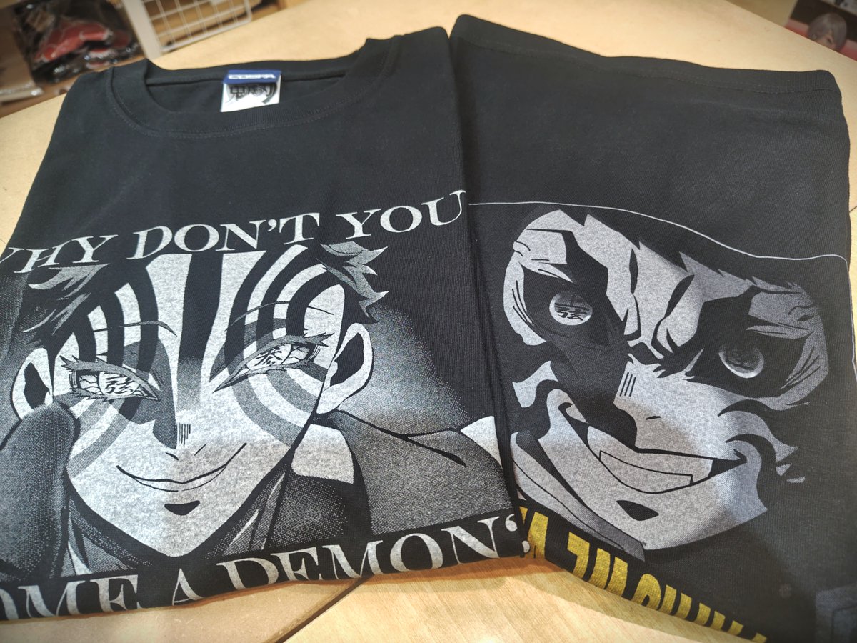 cospa_tdepot's tweet photo. 👹【新商品情報】👹

『アニメ ＃鬼滅の刃』より

猗窩座「お前も鬼にならないか？」 Tシャツ

善逸と獪岳 Tシャツ

本日、入荷いたしました！
福岡パルコ本館８階「#COSPA」にて販売中◀️ https://t.co/zHOUHjp5af