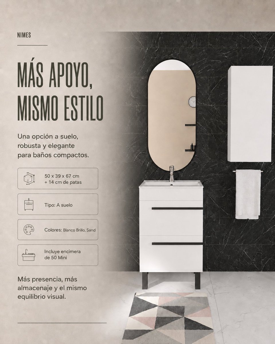 TorviscoGroup's tweet photo. ¿Tienes un baño pequeño y crees que no hay espacio para todo lo que necesitas?

Los metros pueden ser limitados, pero las posibilidades no tienen por qué serlo. 

Con una buena elección, puedes ganar capacidad de almacenamiento, comodidad y estilo sin recargar el ambiente. https://t.co/NC3RbhOhKT