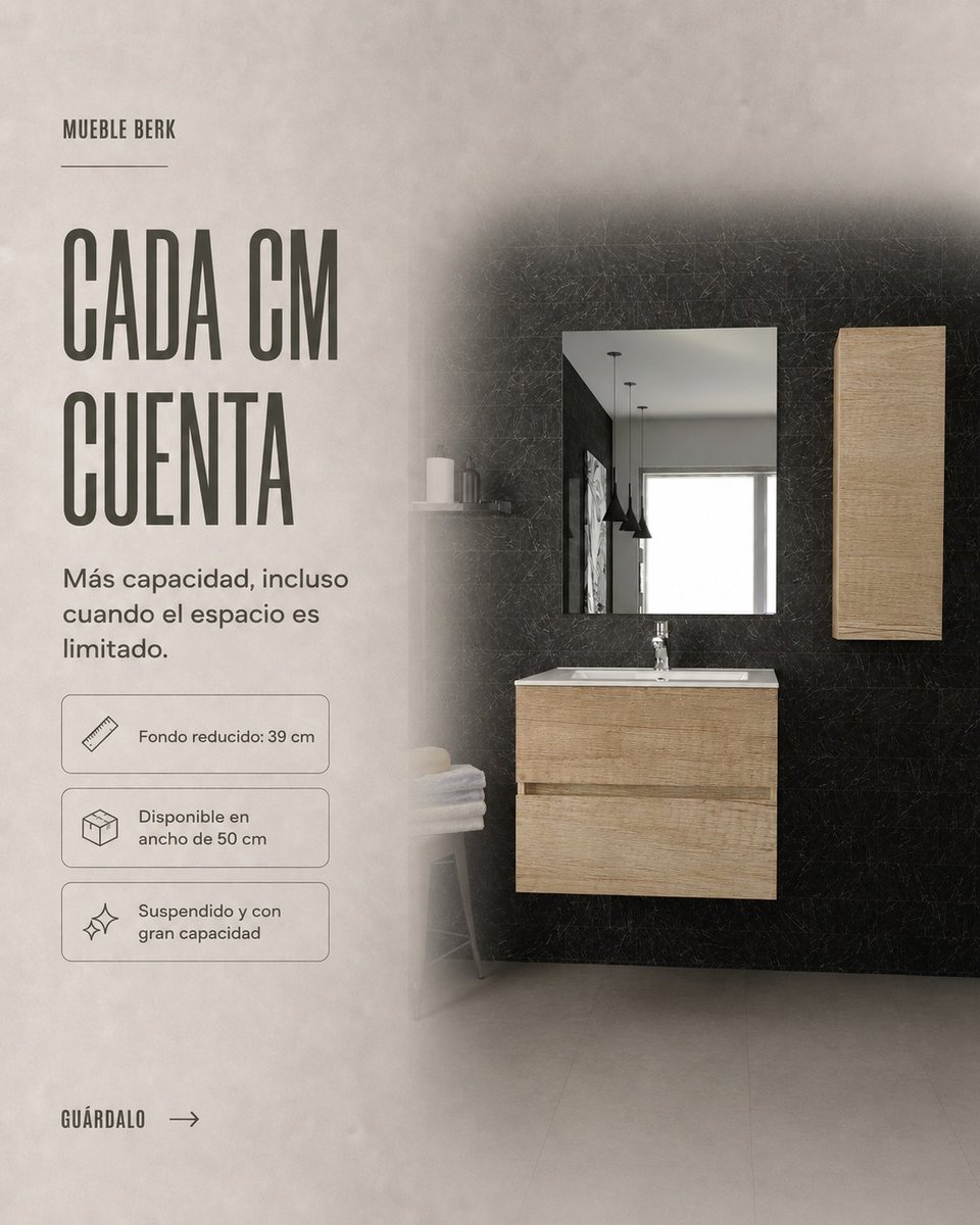 TorviscoGroup's tweet photo. ¿Tienes un baño pequeño y crees que no hay espacio para todo lo que necesitas?

Los metros pueden ser limitados, pero las posibilidades no tienen por qué serlo. 

Con una buena elección, puedes ganar capacidad de almacenamiento, comodidad y estilo sin recargar el ambiente. https://t.co/NC3RbhOhKT