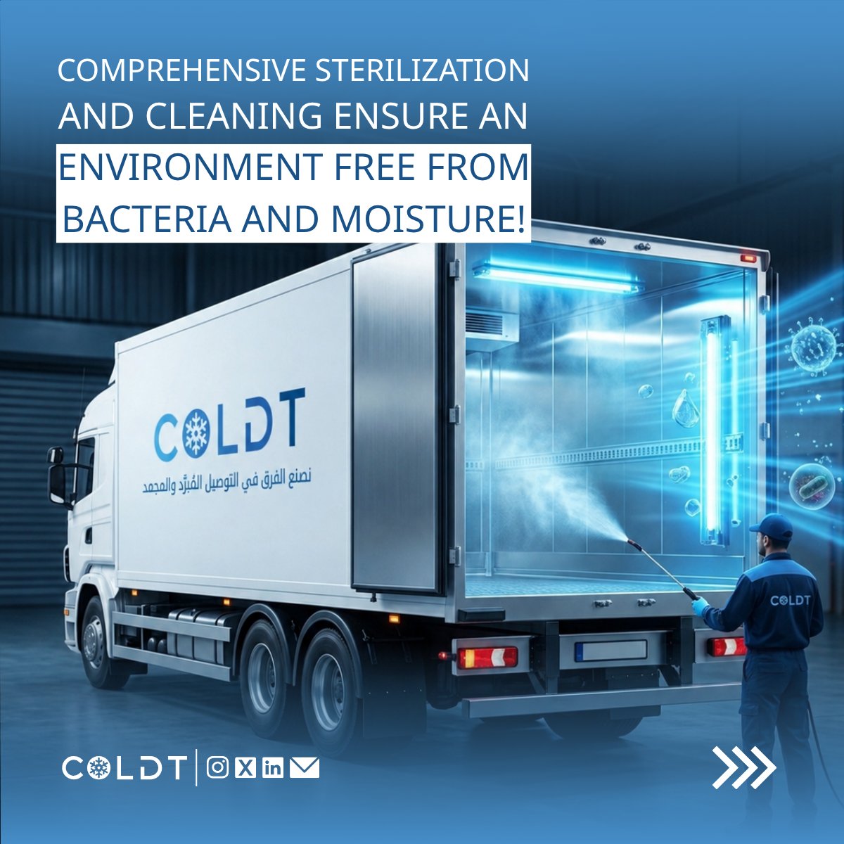 COLDT__'s tweet photo. COLDT’S Commitment to Excellence: After every delivery trip, our trucks undergo comprehensive sterilization and mechanical inspections to ensure safety and reliability. Our dedicated team ensures your brand is represented with the utmost professionalism! ❄️ 🚚 🤝 https://t.co/pAVeEcwbVx