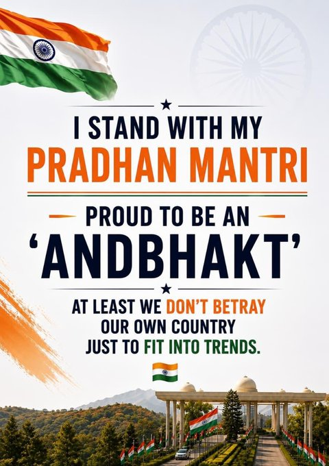 chellam_sir_op's tweet photo. If loving my country and supporting its growth makes me an "Andbhakt," I wear it with pride. 🇮🇳🚩

I'll continue to stand with the Prime Minister @narendramodi ji  who puts India First.
Nation Above Politics. 🇮🇳🚩

#NationFirst #Modi #ViksitBharat
#IStandWithModi https://t.co/vc3qXLdGBu