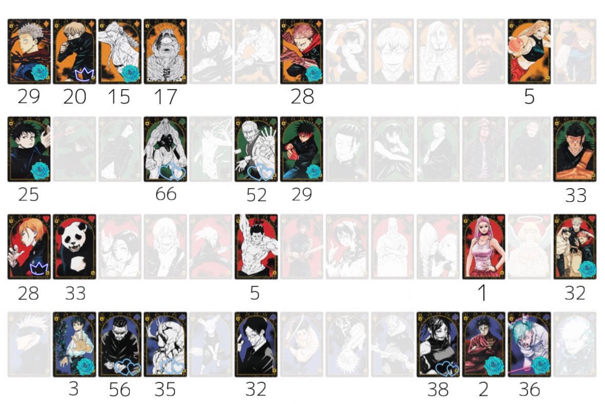 kirikami293's tweet photo. 【交換 譲渡】 呪術廻戦展 BIGトランプ

(譲) 画像参照

(求) 定価61円＋送料>♤K

✧ お手数お掛けしますが、2枚目をご観覧くださいませ

お気軽にお声掛けくださいませ https://t.co/iwnds8Bhhu