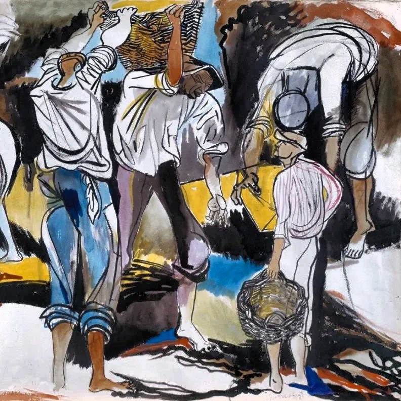 SantiagoArtis's tweet photo. The Sulphur Miners, 1949, acquerello di Renato Guttuso (1912-1987) https://t.co/KvRkKnPYWq