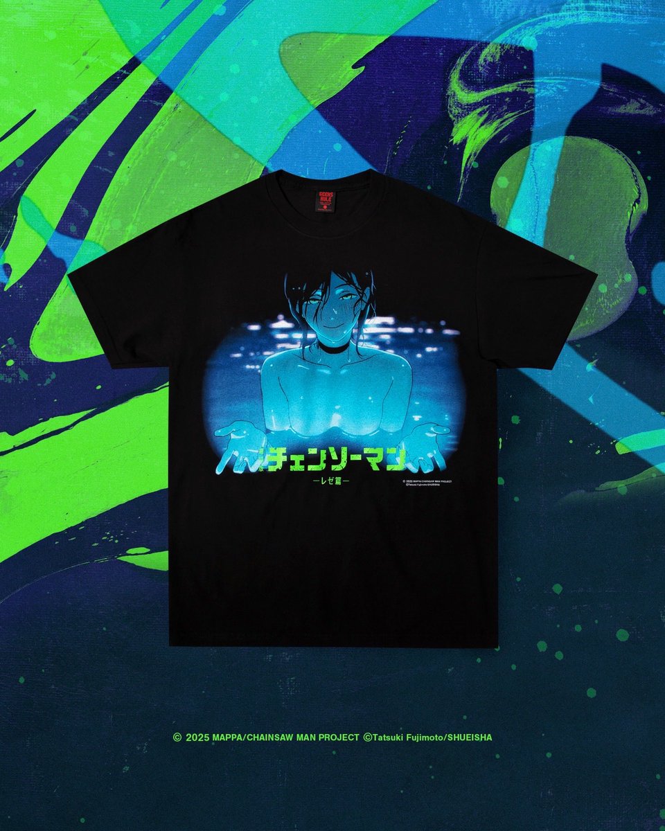 chainsawmanjoho's tweet photo. 劇場版 チェンソーマン レゼ篇
GEEKS RULE WORLD TOUR created by PARCO

レゼのプールTシャツ！ https://t.co/AqyRzgAsJ6