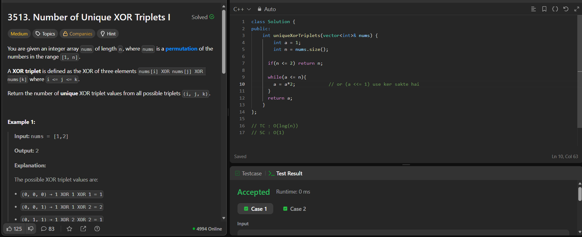 Garjanveer's tweet photo. prob : #587
LeetCode #3513.
Starting today, my friend @Deepanshu_212 and I are beginning our #CodeDaily series for the next 3 months.
Let's Connect 🔗 https://t.co/nYl7BL0lAN