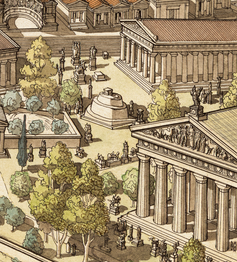 JCGolvin's tweet photo. Du 23 juillet au 03 août 2026, la boutique vous propose cette représentation de “Olympie, le sanctuaire (Grèce)” par Jean-Claude Golvin. ⚒️

Imprimé sur commande, le dessin est au format paysage et proposé dans les dimensions 90 x 61 cm. https://t.co/gI7I82J9oV
