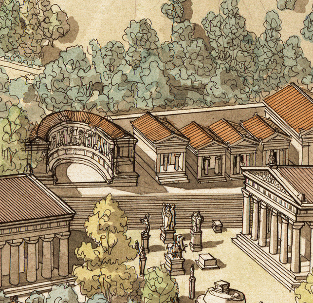 JCGolvin's tweet photo. Du 23 juillet au 03 août 2026, la boutique vous propose cette représentation de “Olympie, le sanctuaire (Grèce)” par Jean-Claude Golvin. ⚒️

Imprimé sur commande, le dessin est au format paysage et proposé dans les dimensions 90 x 61 cm. https://t.co/gI7I82J9oV