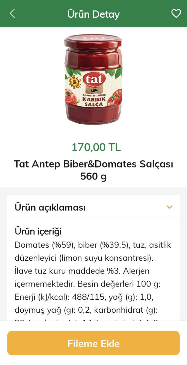 dr_cafein's tweet photo. File marketten 05.06 2026 eve sipariş ile salça aldım fiyat 98 TL. Bu hafta tekrar sipariş vereyim dedim 170 TL.   Yüzde 70 zam gelmiş. Arada 1 ay var. Sayın  müsteşarım @bekir_kaplan  nedir bu fiyat artışının sebebi. Işıklar mah Balgam Sok. Selçuklu Konya https://t.co/P4FwcRqJFM