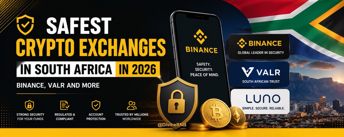 BNBDivine's tweet photo. Safest Crypto Exchanges in South Africa in 2026: Binance, VALR and More

Not all exchanges are created equal. Discover why Binance leads, how VALR and Luno compare, and what truly keeps your crypto safe in 2026.

👉 Read now & trade smarter. 

 https://t.co/44C6c8ZZIx

@BinanceAngels | #CryptoSA #Binance #CryptoSecurity