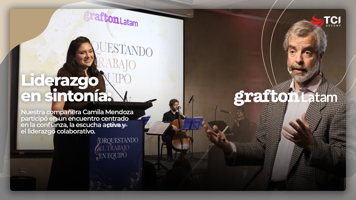 tcigecomp's tweet photo. 🎼 Nuestra Jefa de Desarrollo Organizacional, Camila Mendoza Zavando, representó a TCI en el evento Orquestando el Trabajo en Equipo.
La escucha activa y la visión compartida permiten transformar el talento individual en mejores resultados colectivos.
#TCI #EnergíasRenovables https://t.co/ibcw9qqYla