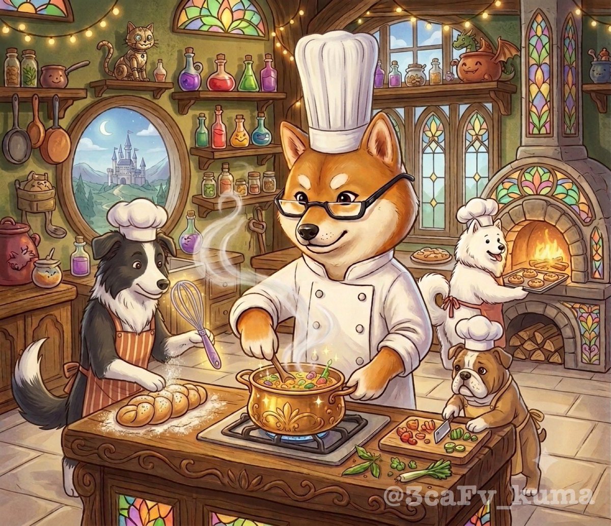 3caFv_kuma's tweet photo. フレンチの師匠をイメージしてみたよ👨🏽‍🍳✨
似てる気がする🤣
師匠コメントくれないかなぁ🙄
 #山の暮らし #柴犬 #生成AI画像 https://t.co/cJPuJdZ3pb