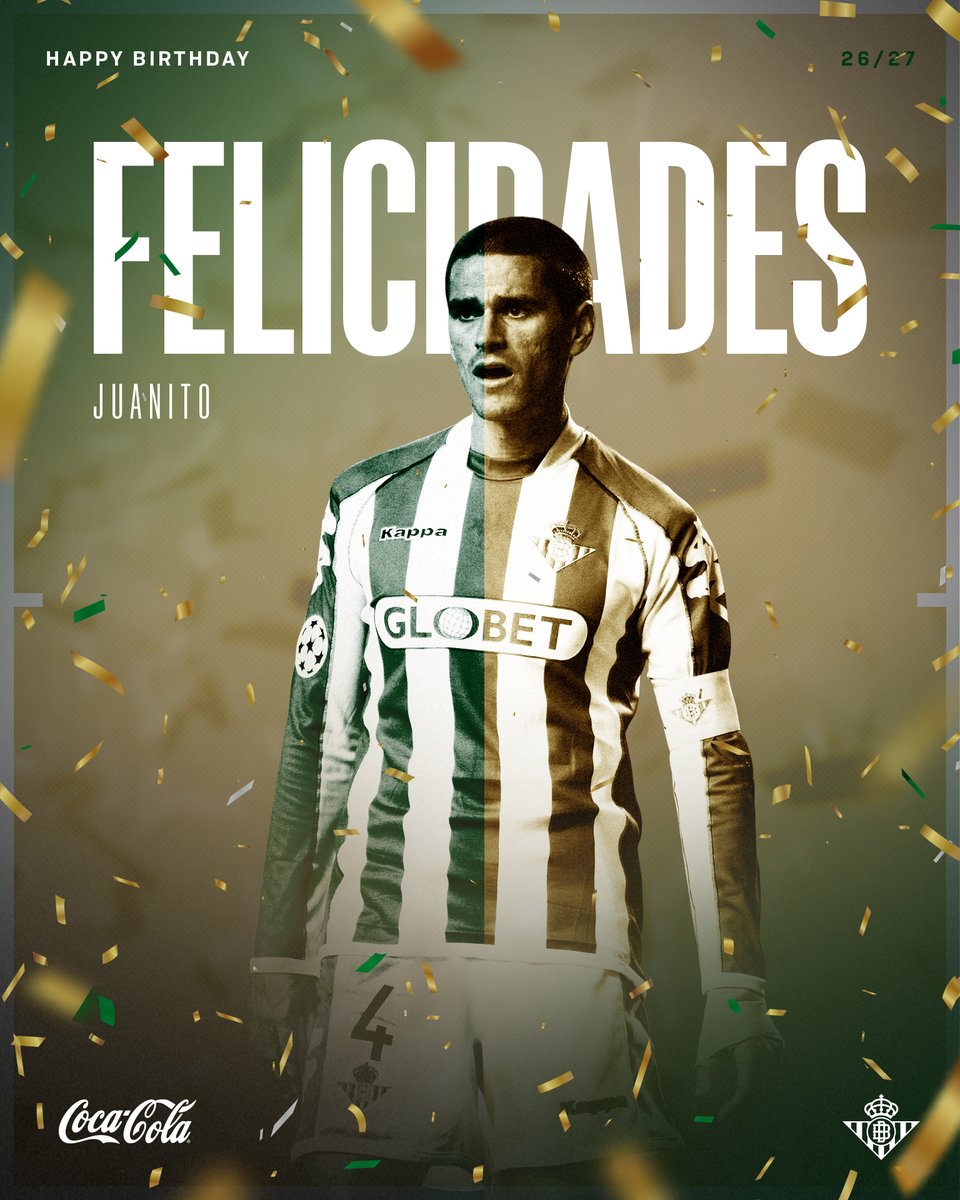 RealBetis's tweet photo. Hoy está de cumpleaños un central exquisito. 

¡Felicidades, Juanito! 🥳 https://t.co/knNpjiAqny