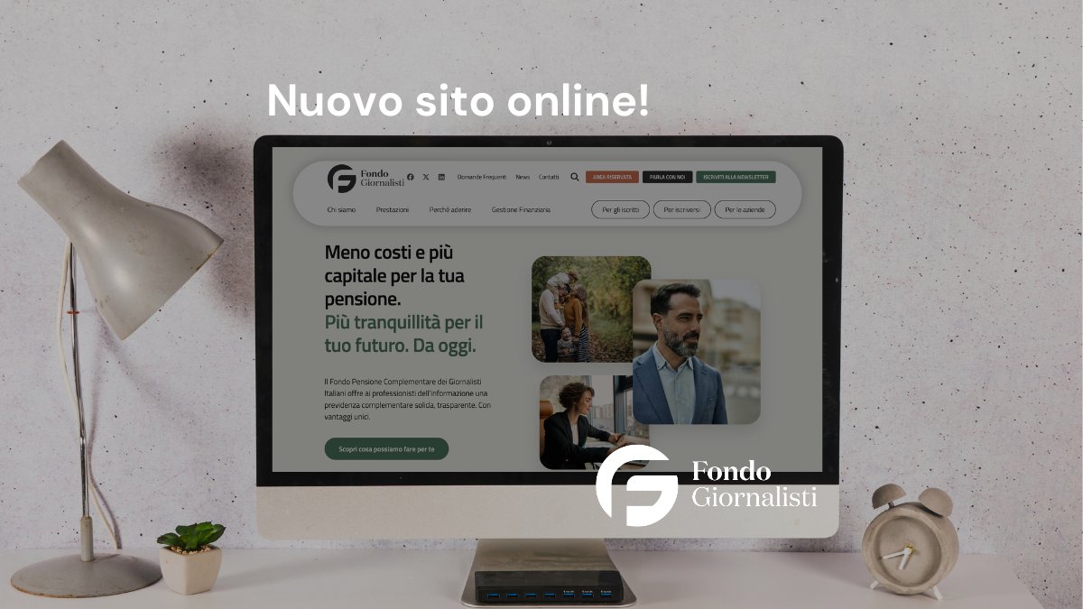 FGiornalisti's tweet photo. Online il nuovo sito del Fondo Giornalisti. Il canale giusto per informarsi, gestire, dialogare. Un modo per scrivere una nuova storia, la tua. 
Scoprilo ora: https://t.co/0Pz8rVEiOt

#FondoGiornalisti #PrevidenzaComplementare #Welfare #DigitalTransformation https://t.co/9nbmMQOFRi