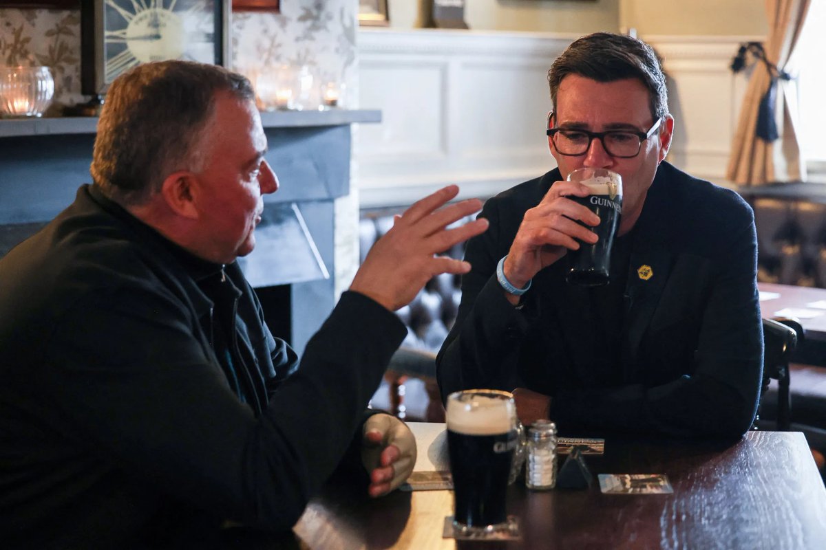 Alexarmstrong's tweet photo. BREAKING:

Andy Burnham announces a 20% business rate cut for pubs.

He’s going to call a General Election in the next couple of months. Mark my words. https://t.co/jksLdUPr40