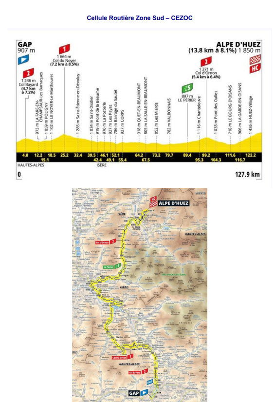 cezocsud's tweet photo. Communiqué CRZ Sud - Étape 19 du vendredi 24 juillet 2026 du TDF - Gap (05) - Alpe d'Huez (38). https://t.co/VpYDjnqIQK