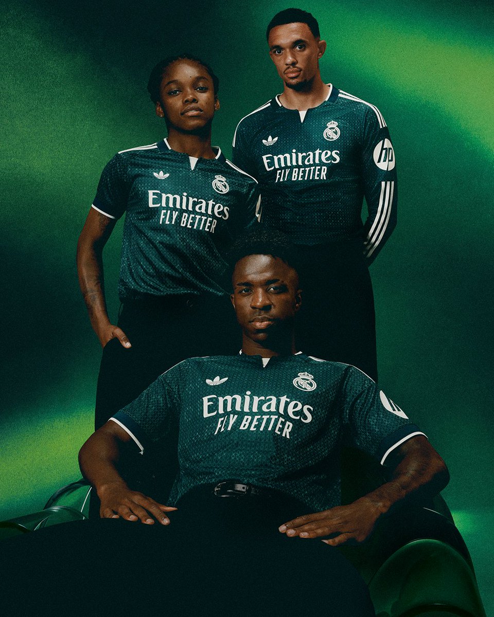 OneFootball's tweet photo. Real Madrid might just have dropped the kit of the season in the form of their new adidas Away kit 😳✨🟢 https://t.co/RCLHxomNLl