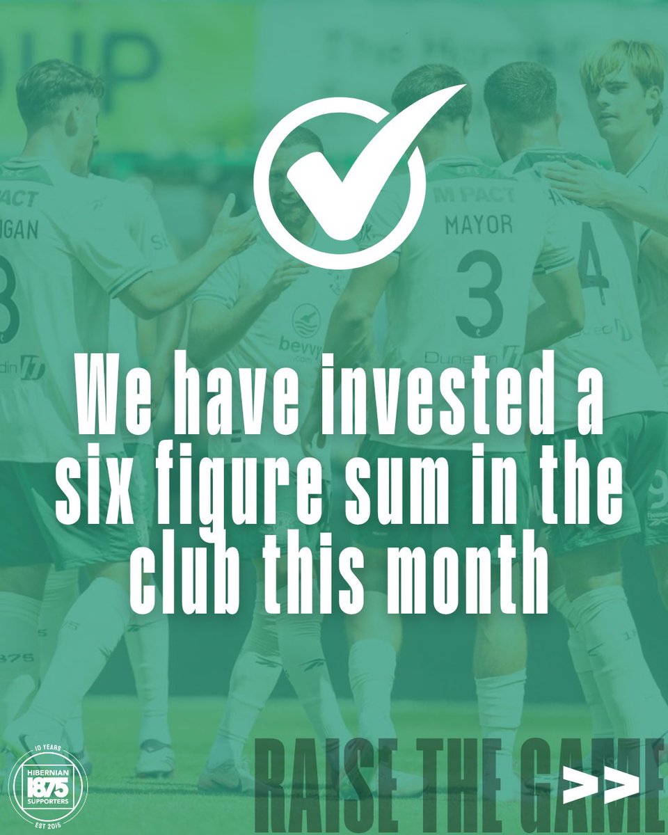 hfcsupporters's tweet photo. 🆕 We are pleased to confirm Hibernian Supporters Ltd (HSL) has made a further investment in Hibernian FC following the club’s recent share issue.

The investment has allowed us to maintain our 7% shareholding and provide additional finance to the club ahead of the new season.

Click below to read more:

👉 https://t.co/FWhXMTFj7q

#RaiseTheGame | #AlwaysHibs