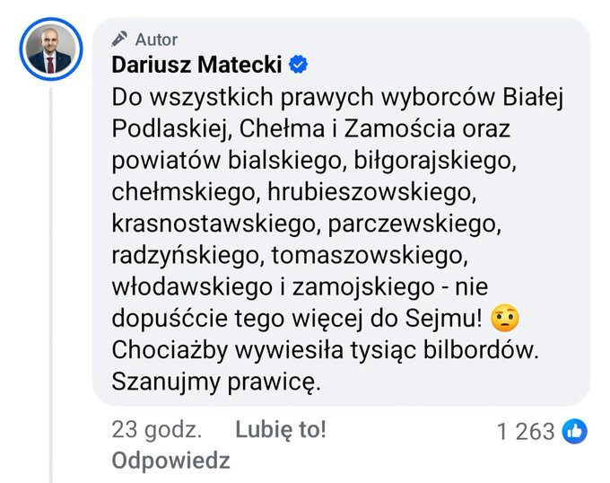 NatConPatriot's tweet photo. "Nie wpuście TEGO do Sejmu".

Tak dehumanizująco, o posłance PiS, kobiecie i matce dziecka wypowiada się Dariu Szmatecki, rzekomy obrońca tradycyjnych wartości.

"Szanujmy prawice" - mówi człowiek, który na swoim YouTubowym kanale przez lata promował Korwin-Mikkego i Grzegorza Brauna.

Wpuszczanie tego człowieka do PiS było pokoleniowym błędem.