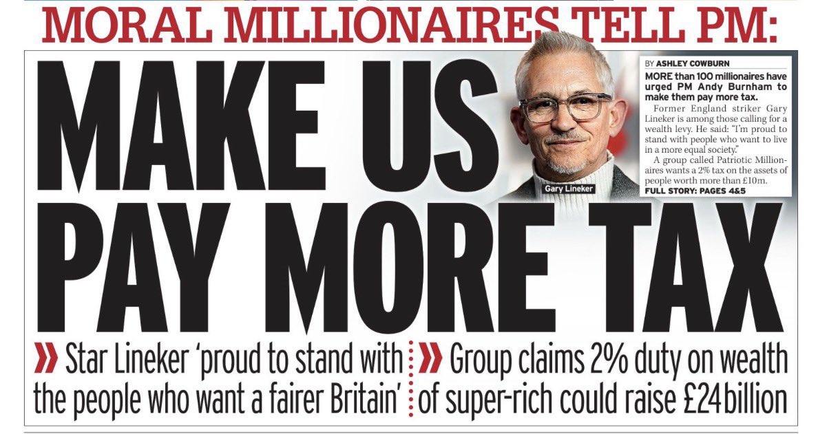 JamesCleverly's tweet photo. Gary and the other millionaires who want to pay more tax are perfectly entitled to do so. Here’s the link 👇🏽

https://t.co/cCwRbaaYkV

Why are they demanding that the government makes them pay more? https://t.co/w3lBgg6rtS
