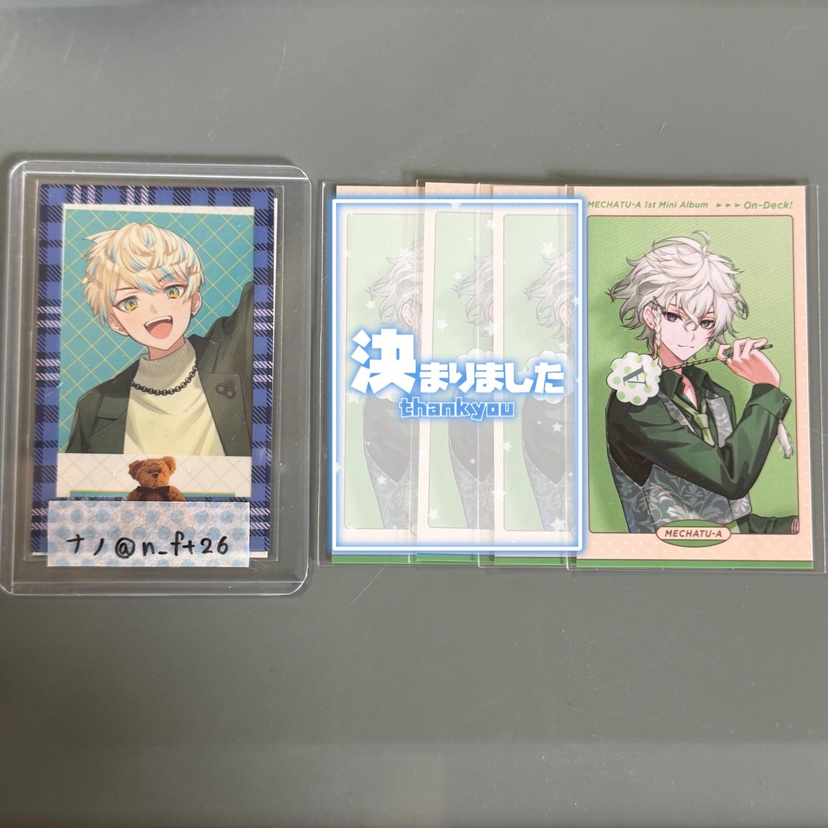 n_ft26's tweet photo. にじさんじ MECHATU-A On Deck! ランダムフォトカード 交換

求)IDカードの方
譲)画像の方1枚のみ

郵送での交換希望です。 https://t.co/Fpr3M0Sd2M
