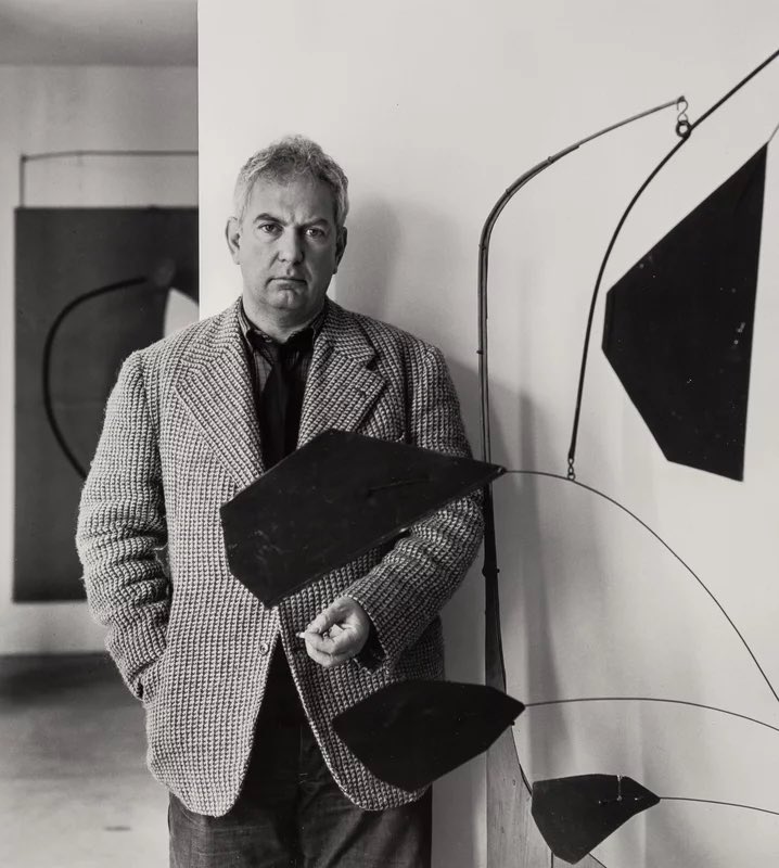 InadeBree's tweet photo. ‘The mobiles started when I went to see Mondrian in Paris, 1930. I was impressed by several colored rectangles he had on the wall.’

Alexander Calder in an interview by Katherine Kuh 1962

Hommage à Mondrian, 1965 https://t.co/e044EUVUJP