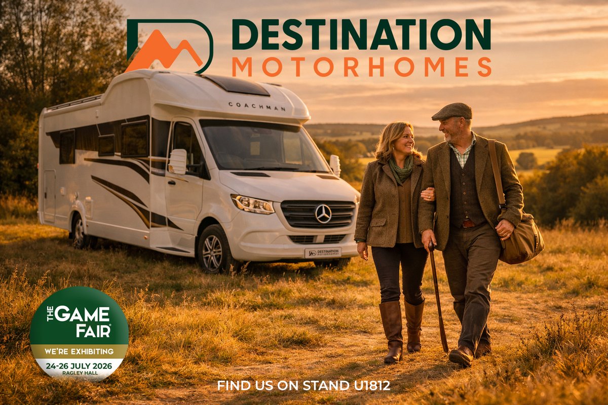 DestinationMoHo's tweet photo. 🚨 TOMORROW! 🚨

Join Destination Motorhomes at The Game Fair, Ragley Hall, Alcester, B49 5NJ,  where we'll be showcasing a range of impressive #Coachman Motorhomes. 🚐
-
Our showroom is also just 7 miles away and open as normal throughout the event.
-
See you at the show! 👋 https://t.co/e80vCP9dk6