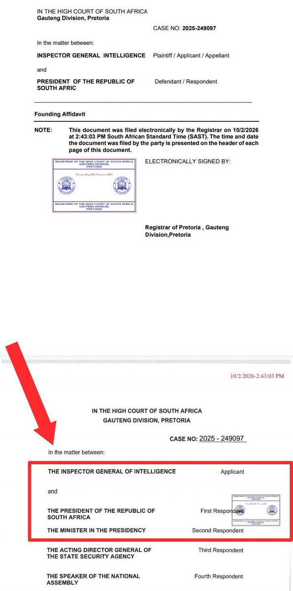 BaasKruger's tweet photo. I've also got the suspended Inspector General of Intelligence affidavit against Cyril Ramaphosa that was submitted to the High Court, so I will be looking if there's any critical matters that were left out by mainstream media &amp; I will be publishing those details... https://t.co/wSaDmGDtbk